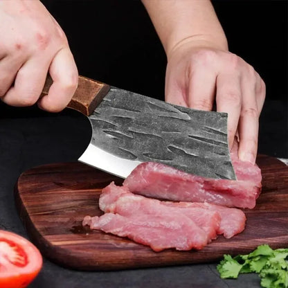 Steel Cleaver Knife - Wooden Handle