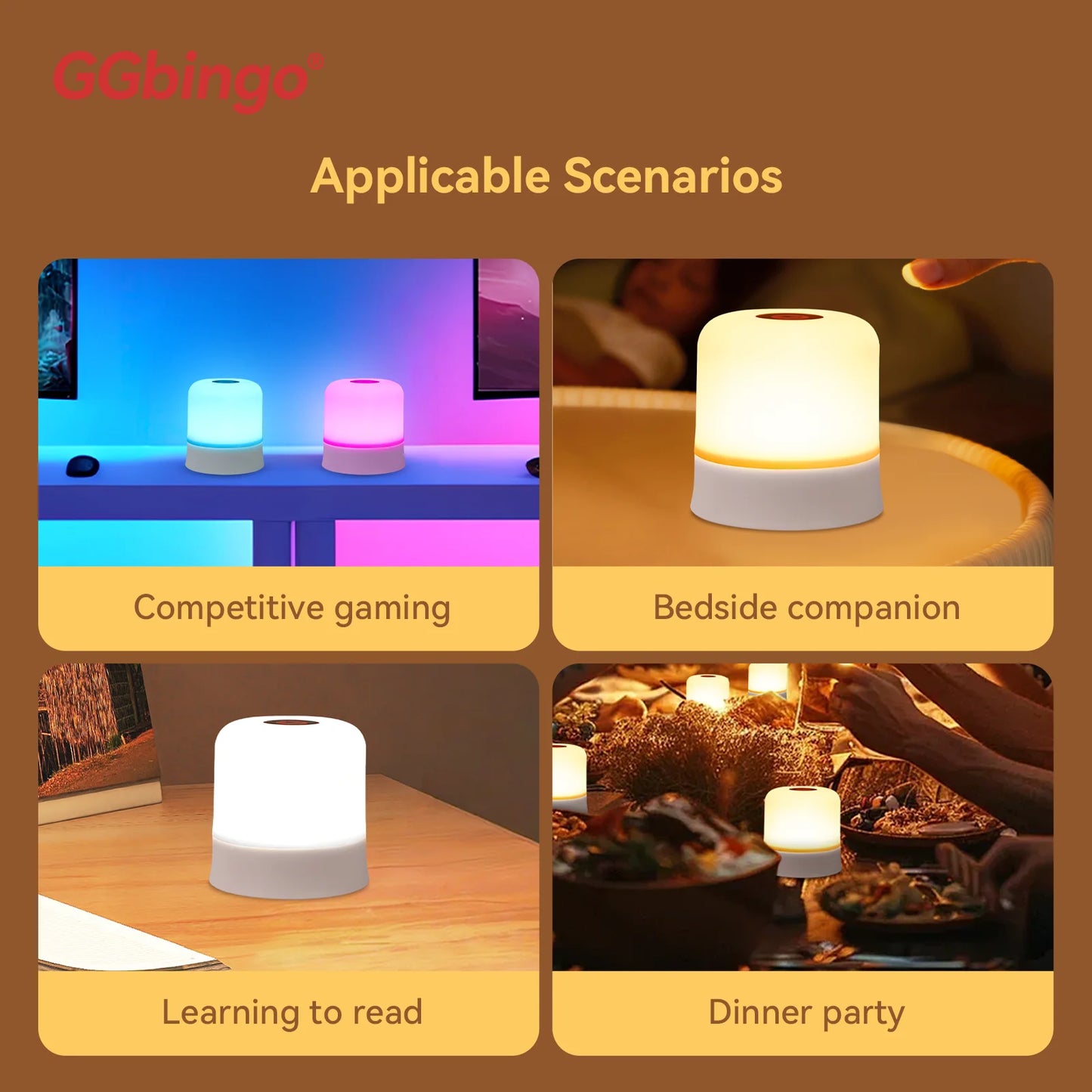 RGB Touch Night Light - 16 Colors Remote