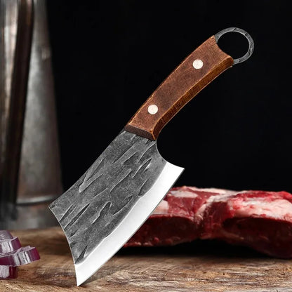 Steel Cleaver Knife - Wooden Handle