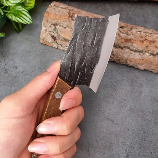Steel Cleaver Knife - Wooden Handle