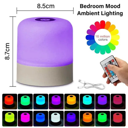 RGB Touch Night Light - 16 Colors Remote