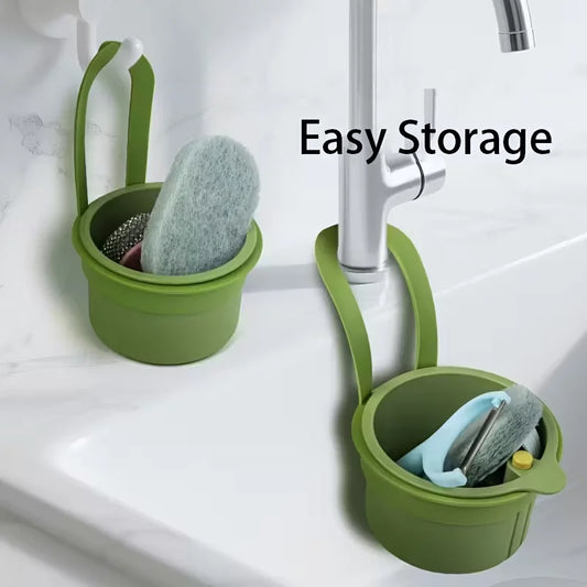 3-in-1 Press Drain Basket & Sink Organizer